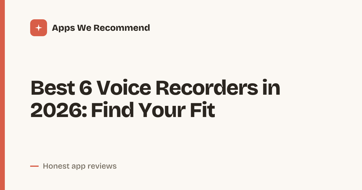 Cover for Best 6 Voice Recorders in 2026: Clearer Picks